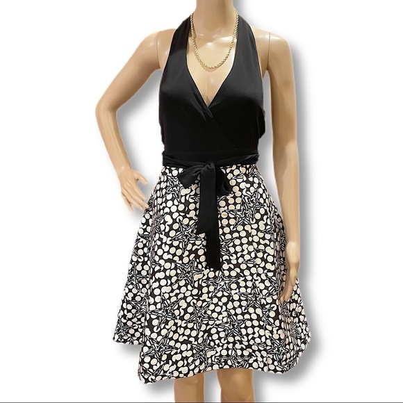 Diane von Furstenberg Amelia Halter 2 wrap around dress star polka dots - Picture 1 of 12